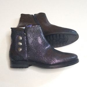Bos & Co Sheridan black & metallic ankle boots